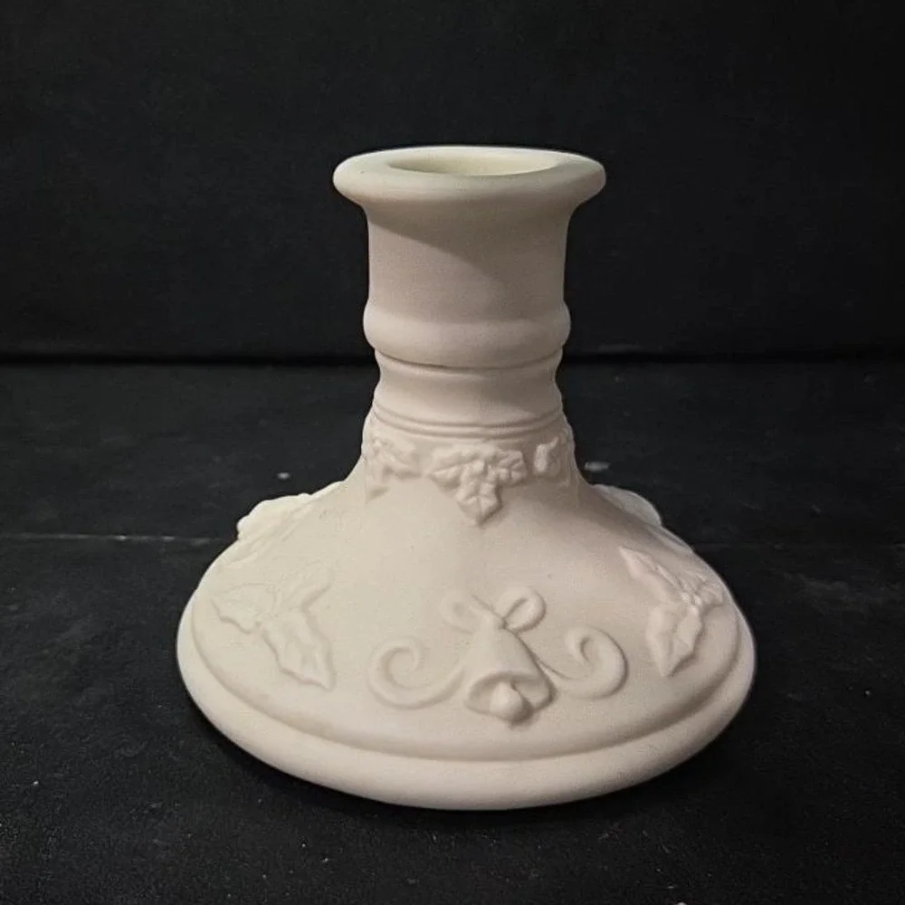 PartyLite Winterset Tealight Taper Holder, Vtg Bell & Holly Accents, Bottom Only